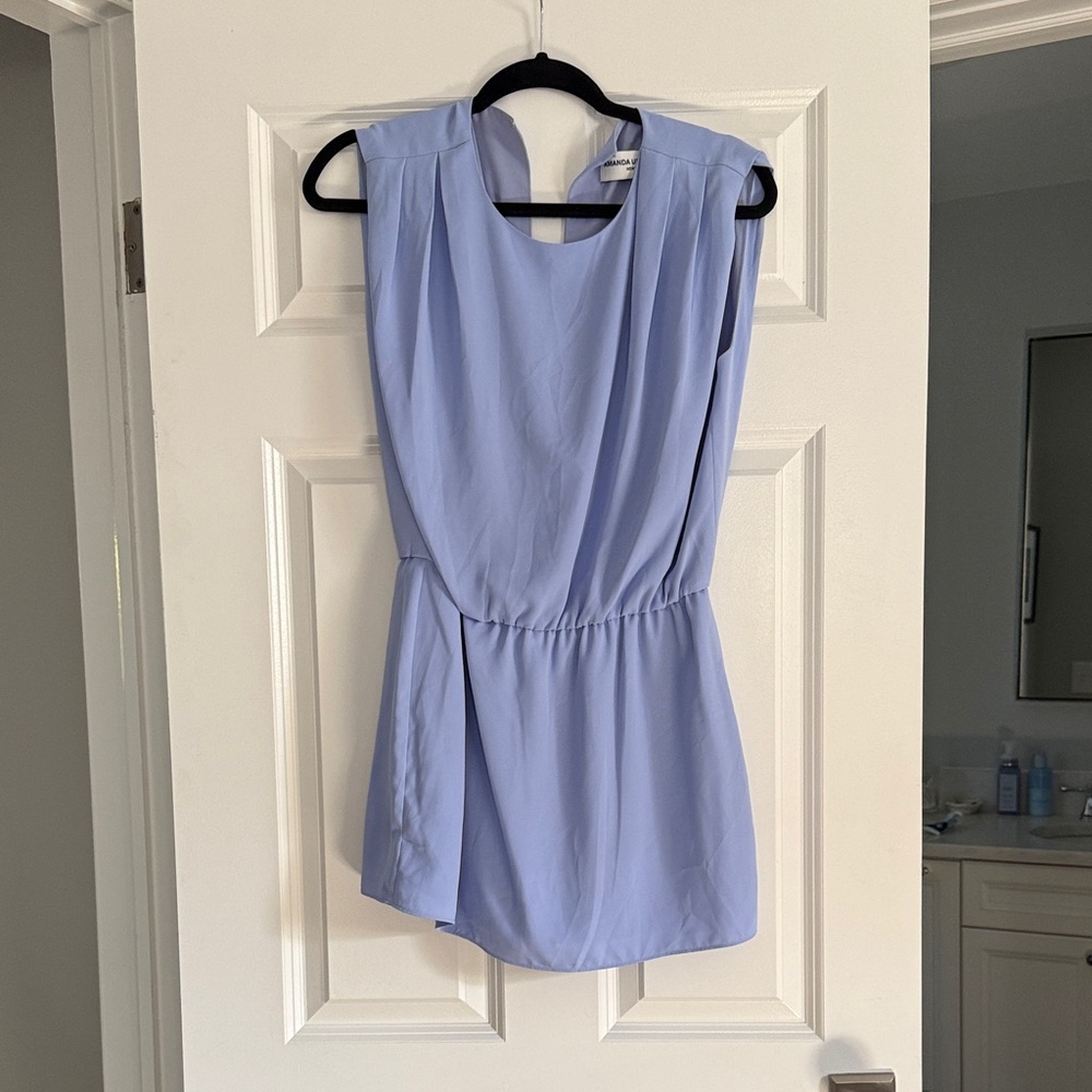 Amanda Uprichard Light Blue Sleeveless Romper